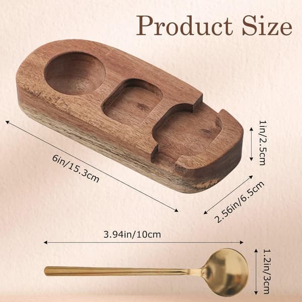 Wooden Egg Holder - Rustic Egg Organizer for Countertop, Smooth Storage Rack for Home and Kitchen