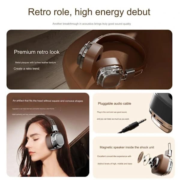 Over Ear-hovedtelefoner Trådløse headset SORT Sort