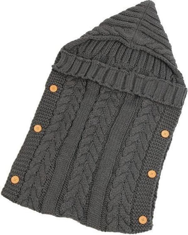 JillyBee - Sovepose - Baby - Barnevogn - Teppe - Knapper - Mørkegrå