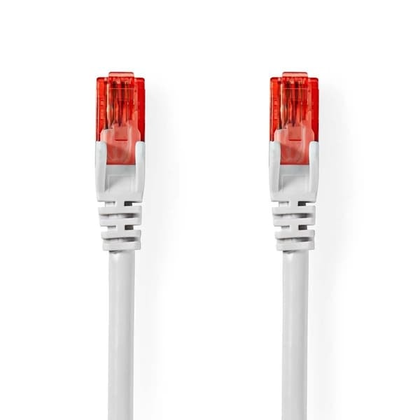 CAT6 Netværkskabel | RJ45 han | RJ45 han | U/UTP | 20.0 m | Rund | PVC | Hvid | Label_NN