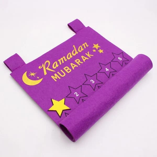 Nedräkningskalendrar Nedräkning till Eid-skylt Eid Mubarak LILA 2