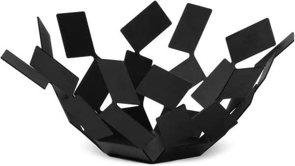 Fruktskål, 18/10 rustfritt stål, svart, 27,3 x 12,7 x 27,3 cm