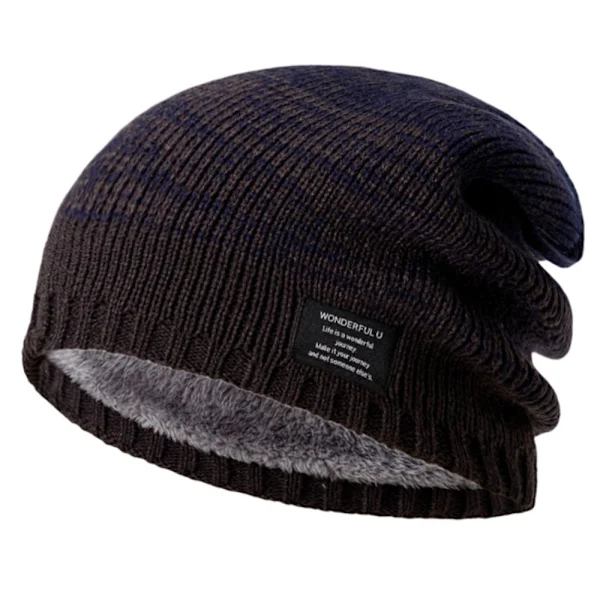 Stickad Mössa NAVY BLUE Marinblå