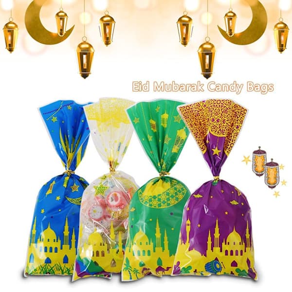 50 st Eid Mubarak Godispåsar i Plast