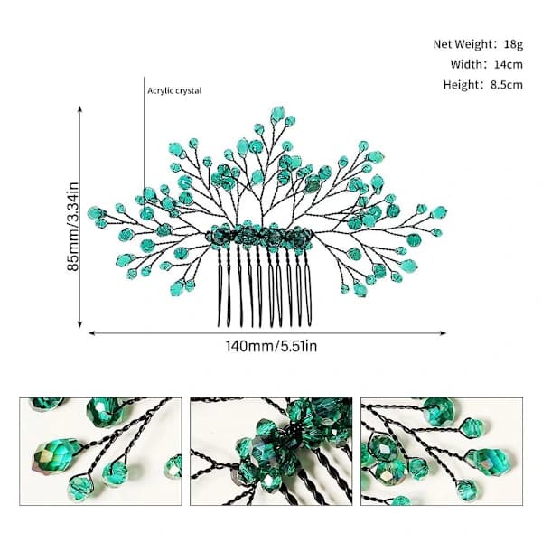 Krystallhårkam Blomsterbladpannebånd B B B