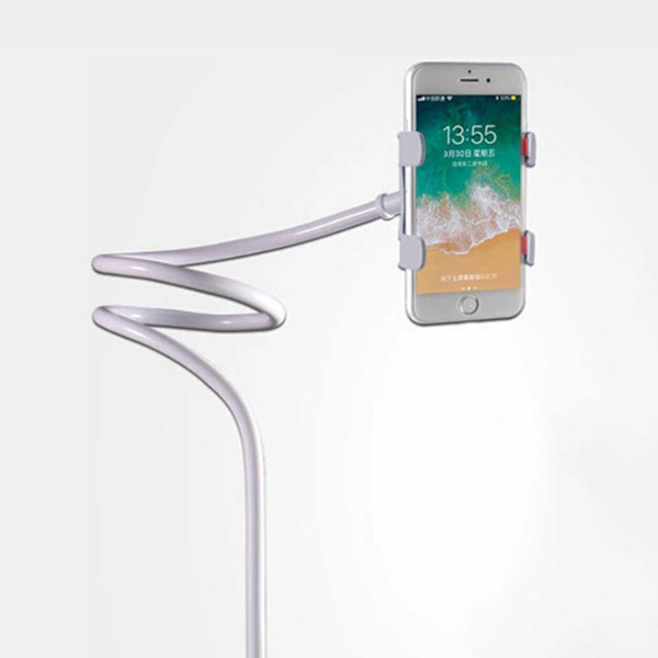 Flexible Mobile Arm with Clamp - Mobile Holder for Table White white