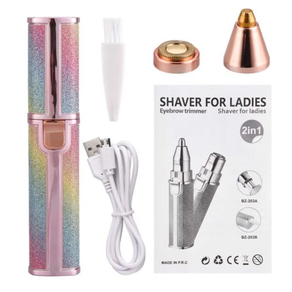 2-i-1 Oppladbar Epilator Øyenbrynstrimmer