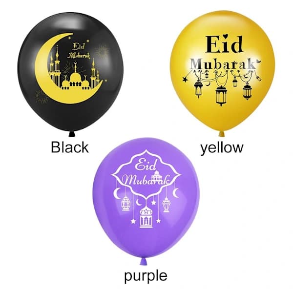 12 tuuman EID MUBARAK -lateksipallot MUSTA