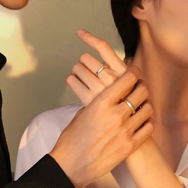 Romantiske parringe Dame Herre Ringe Bryllupsfingerringe Kobber Åbne Ringe 2025:e
