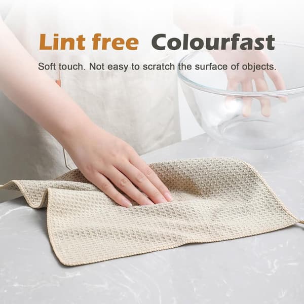 Multifunktionella Mikrofiberdukar - Disktrasor, Putstrasor - 6 Stycken - Khaki - 30 x 30 cm