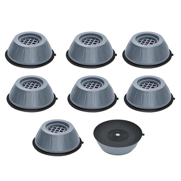 [NT] Vibrationsdämpande fötter för tvättmaskin/torktumlare Grå 8-pack