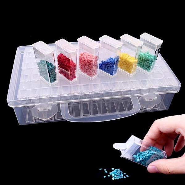 64-facks diamantmålning klar förvaringsbox - Förvaringslåda Transparent Transparent