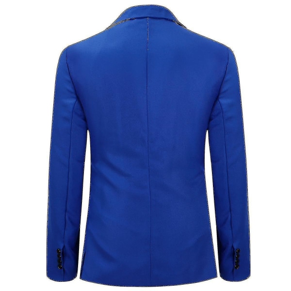 Kostymjacka för män Fit Business Casual Blazer V hög kvalitet S Blue