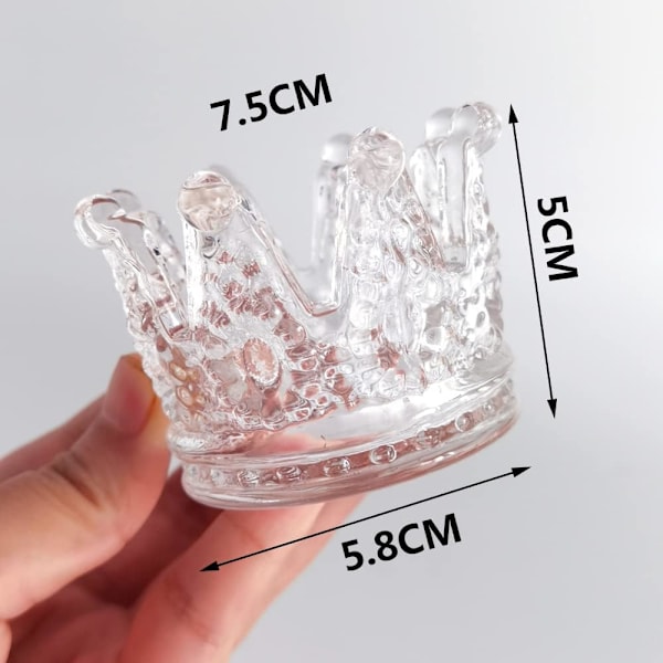 Ljushållare 6-pack Krona Glas Ljushållare Värmeljushållare Transparent Glas för Bröllop Fest Alla Hjärtans Dag