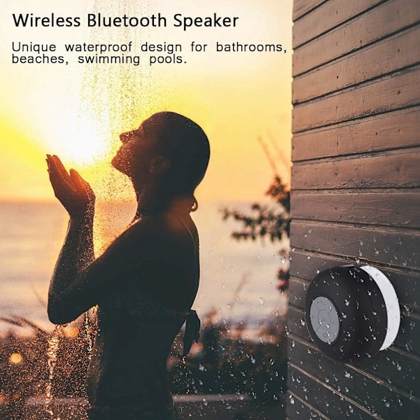 Vanntett Bluetooth-høyttaler IP4 Trådløs Handsfree, Svart