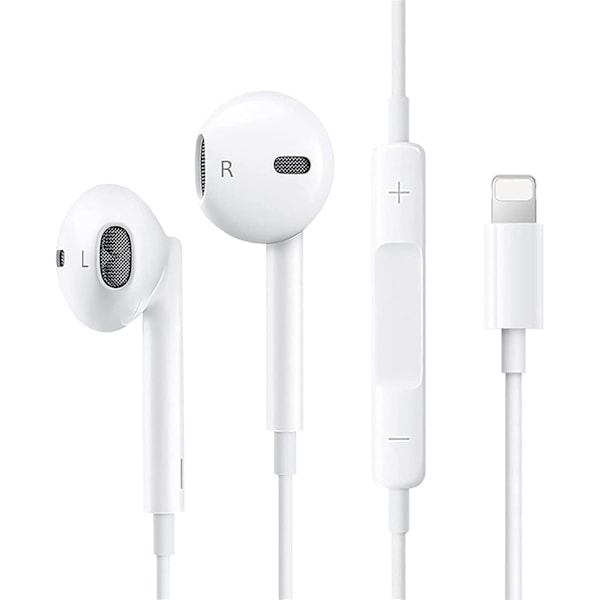 Langalliset iPhone-kuulokkeet Applelle, In-Ear-kuulokkeet äänenvoimakkuuden säätimellä ja mikrofonilla, Yhteensopivat iPhone XS-14 Pro Maxin kanssa