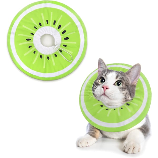 Justerbar Kravekegle til Killinger - Bedårende Kattegenoptræningskrave, Elisabethanske Kraver til Killingehvalpe Efter Operation/NC/ Kiwi Small (fits 1.5-3kg)