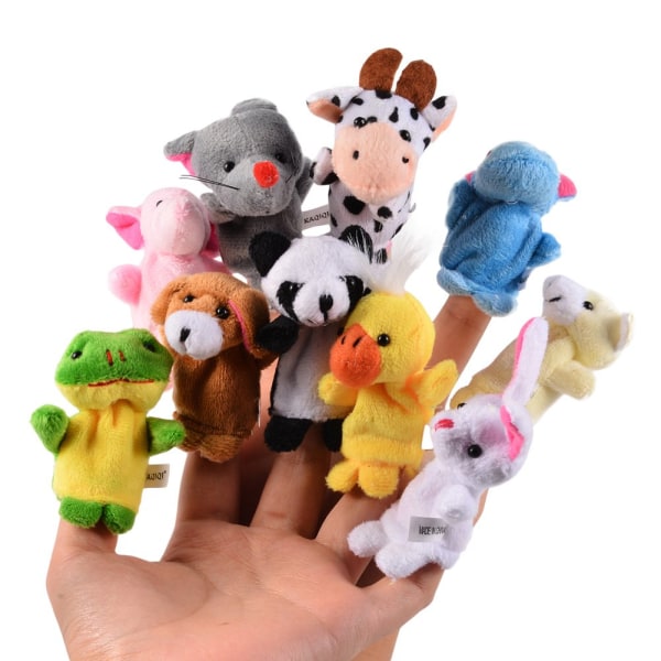 10 st Plysch Finger Puppets Animal Style för småbarn sagotid