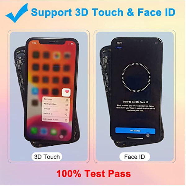 Erstatningsskjerm for iPhone Xs OLED svart black