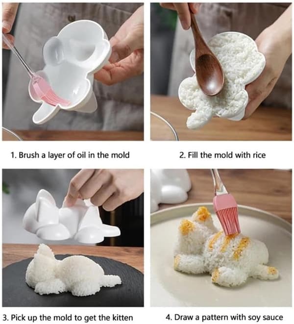 Onigiri Form - Onigiri Maker - Sushiforme - Katteformede Former - Bageudstyr - Køkken Gadgets