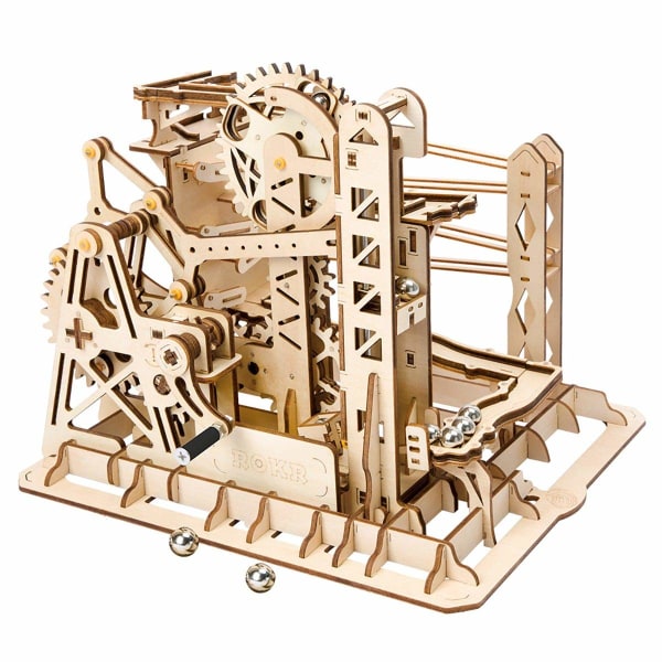 Trä 3D pussel berg-och dalbana mekanisk modell
