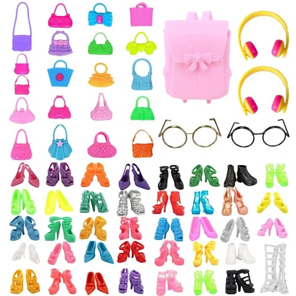 1 Sett Tilfeldige Dukke Klær Tilbehør Klessko Trunk 19PCS-B 19PCS-B