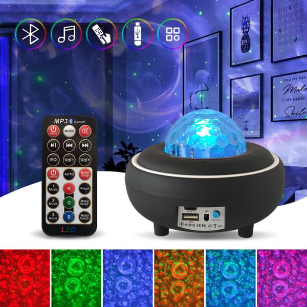Galaxy Natlampe / Rumlampe Stjerneprojektor med Bluetooth Højttaler
