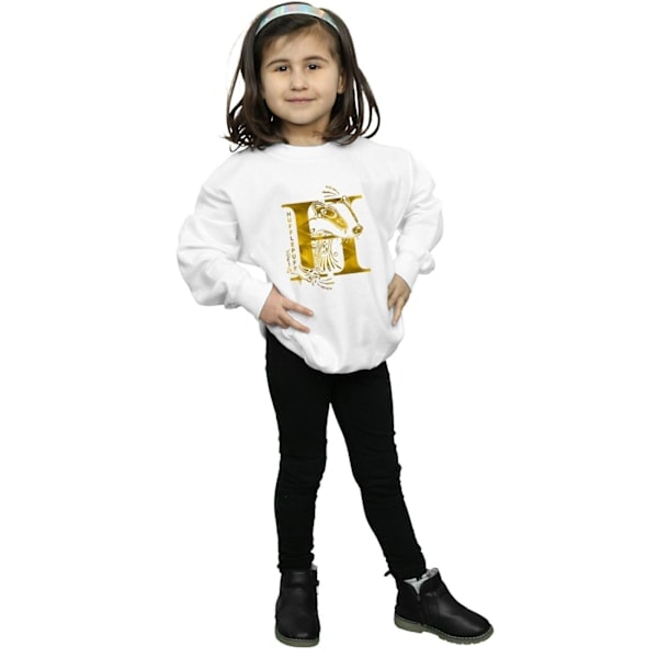 Harry Potter Jenter Hufflepuff Grevling Genser 5-6 År Hvit White 5-6 År