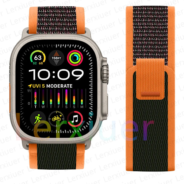 Trail Loop-armband för Apple Watch Ultra 2, 49 mm, 44 mm, 45 mm, 40 mm, 41 mm, 38 mm, 42 mm, 45 44 mm armband iWatch serie 8 9 7 6 5 3 se O grön O green/NC/ 42 44 45 49mm O green