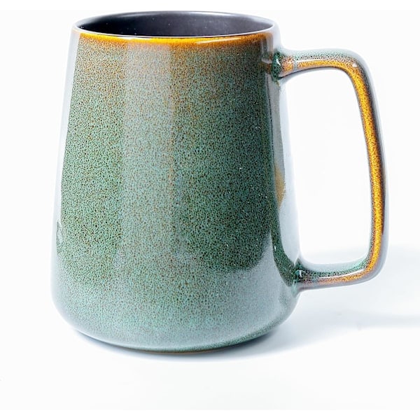 [NT] 24oz Keramisk Kaffekopp, Stor Lattekopp, Tekopp, Slät Glasyr för Gröt Cappuccino Latte (Grön)