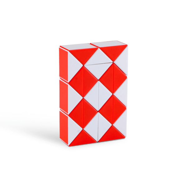 Magic Snake Ruler Cube Pussel, Twist Folding Toy Red 60