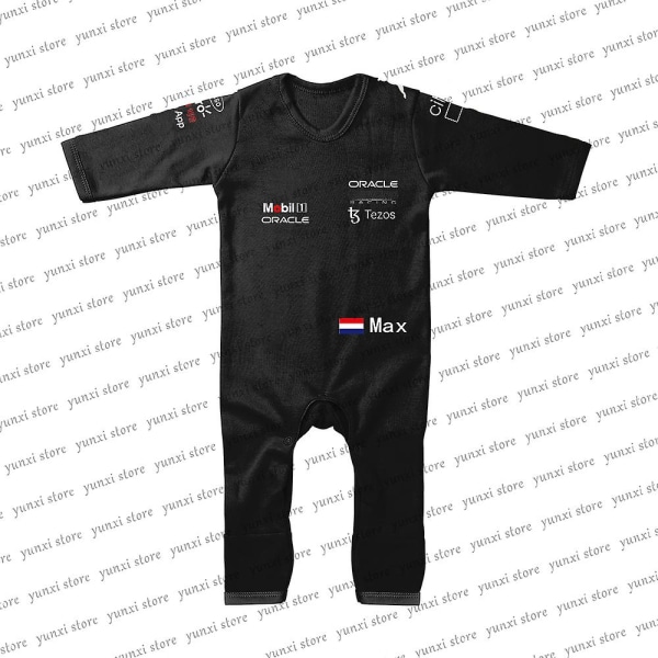 2023 Ny F1 Racing tävling Utomhus Extremsport Red Animal Team Bull Baby Jumpsuit 3-24m Hot Rea Vinnare Fans Bebe Creeper 9M M6