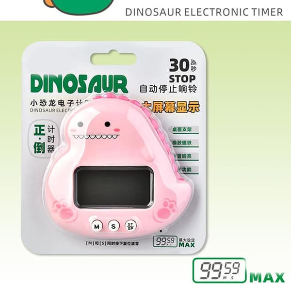 Fashion Klassrum Påmindelse Køkken Timer Elektronisk Timer ABS Materiale Sød Dinosaur Timer Egnet til Nøjagtig Tidsindstilling Køkken Timer Green
