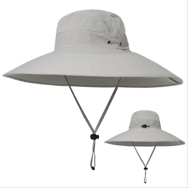 Solhatt med bred brem Bredbremmede hatter for kvinner GRÅ Grå