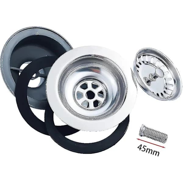 /NN/110mm Avløpsrør for vask, rustfritt stål og PVC, kurvavløp for vask