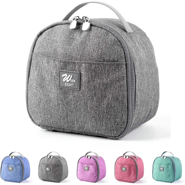 /NN/Liten Lunchväska för Kvinnor Män Mini Isolerad Lunchlåda Bärbar Kylväska Återanvändbar Snacks Väska Vuxen Lunchhink Liten Matbehållare Grå