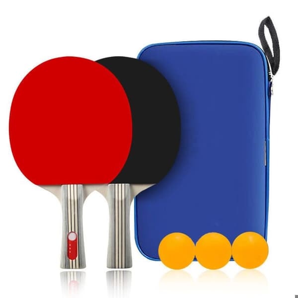 Pingisracketer, 2 bordtennisracketer + 3 baller + 1 veske, profesjonell pingisracket (nybegynnerspill)_NN