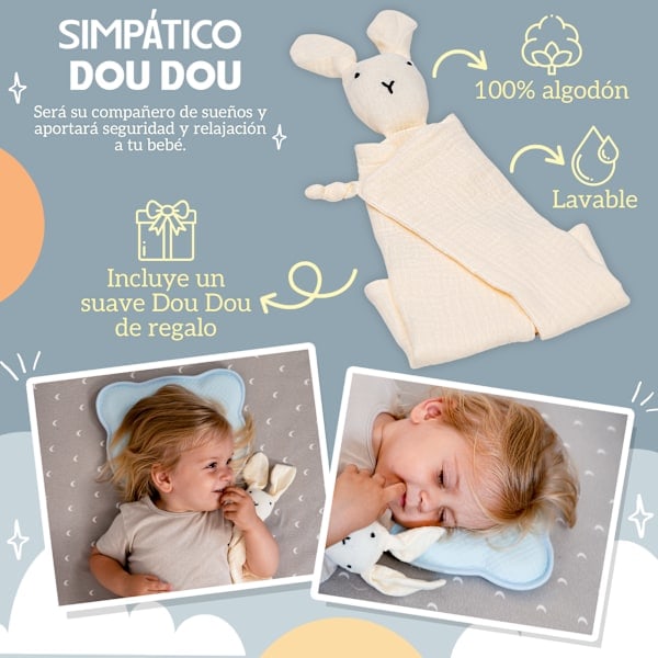 /NN/Babypute og koseklutsett, perfekt for alle sprinkelsenger og barnevogner, 2 farger Blå