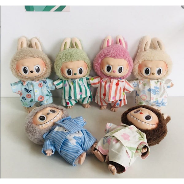 /NC/Högkvalitativ Bomull Labubu Docka Pyjamas Kostym Hot Sale Spel Kläder för Plyschleksaker #1