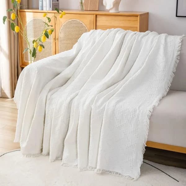 Multifunksjonelt sofatrekk 180x230cm hvit stor størrelse 3-seter