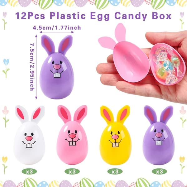 12 st Kanormade Surprise Eggs - Fillable Rabbit Eggs with Surprise Fillings, PP Rabbit Eggs Suitable for Easter Egg Hu [] 12pcs