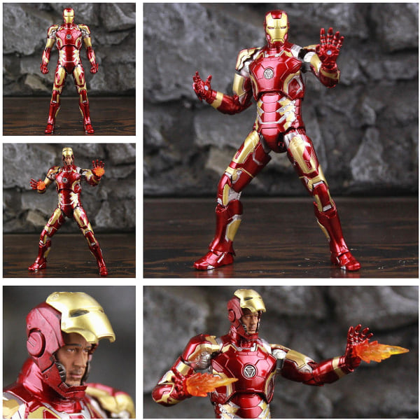 Zd Toys Marvel Iron Man Mk1 Mk2 Mk3 Mk4 Mk5 Mk6 Mk7 Mk42 Mk43 7&quot; Elokuva Toimintahahmo Iron-man Mark 1 2 3 4 5 6 7 42 43 Legends C MK42 B - Irtonainen