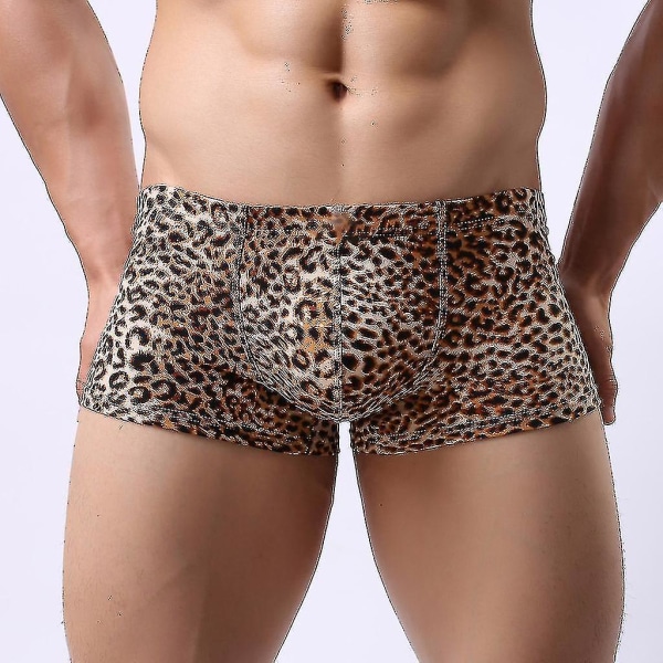 Leopardtryck för män Svettabsorberande underkläder med låg midja M