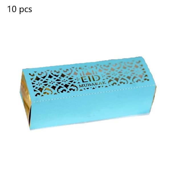 10 stk Eid Mubarak Godteribokser Ramadan Godteripose BLÅ