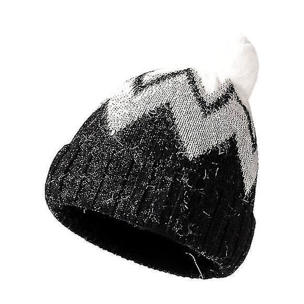 /NN/ Damhatt Fuskpäls Pom Pom-hatt Vinterhatt svart