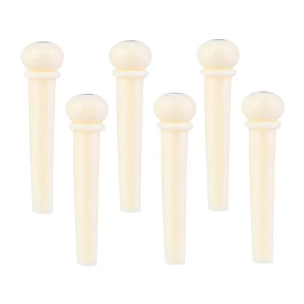 6 st Gitarrstall Spikade Strängkonspikar Musikinstrument Del Tillbehör (Vit)