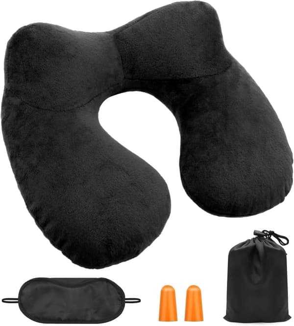 Resekit 3-i-1 - Uppblåsbar Nackkudde & Sovmask