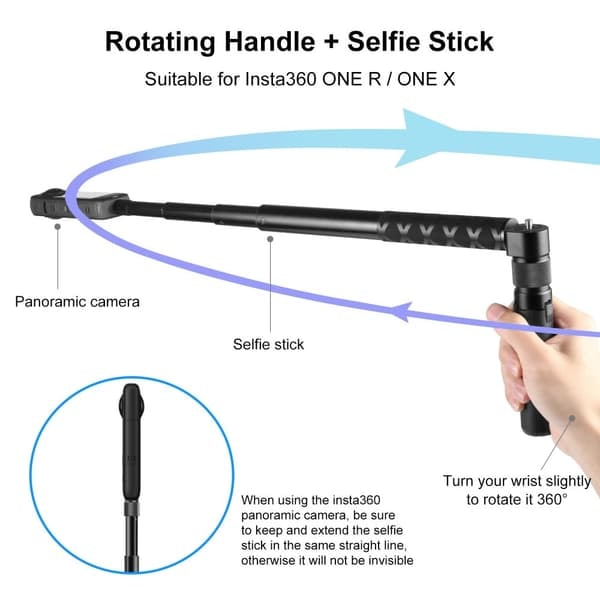 {NT}Roterende håndtag med tripod til Insta360 X3