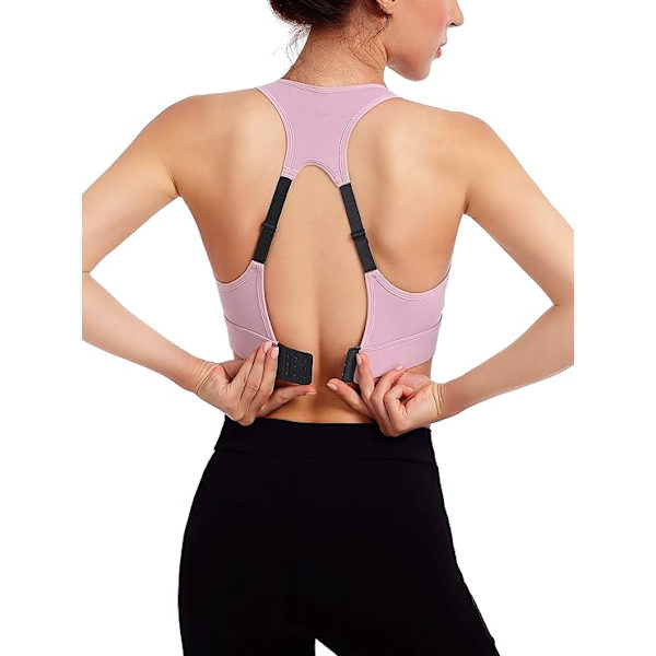 Sport-BH för kvinnor med korsad rygg, elastisk bustier utan bygel Purple S