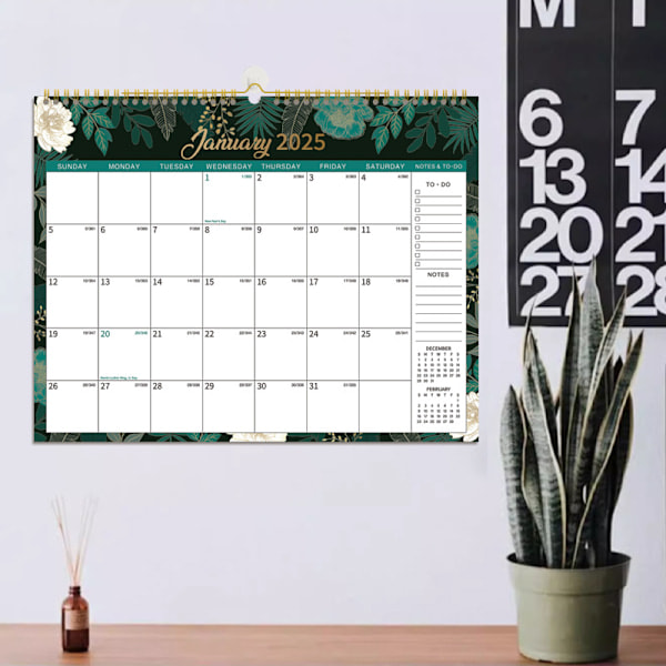 [NT] Kalender 2025, fra januar - desember, store linjerte blokker perfekt for planlegging og organisering for hjemmet eller kontoret, 37,6 x 29 cm
